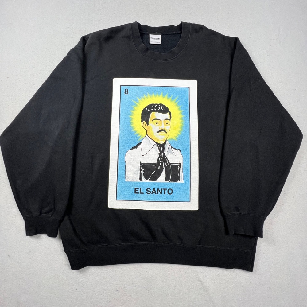 Streetwise El Santo Loteria Sweatshirt Mens XL Black Graphic Pullover Streetwear